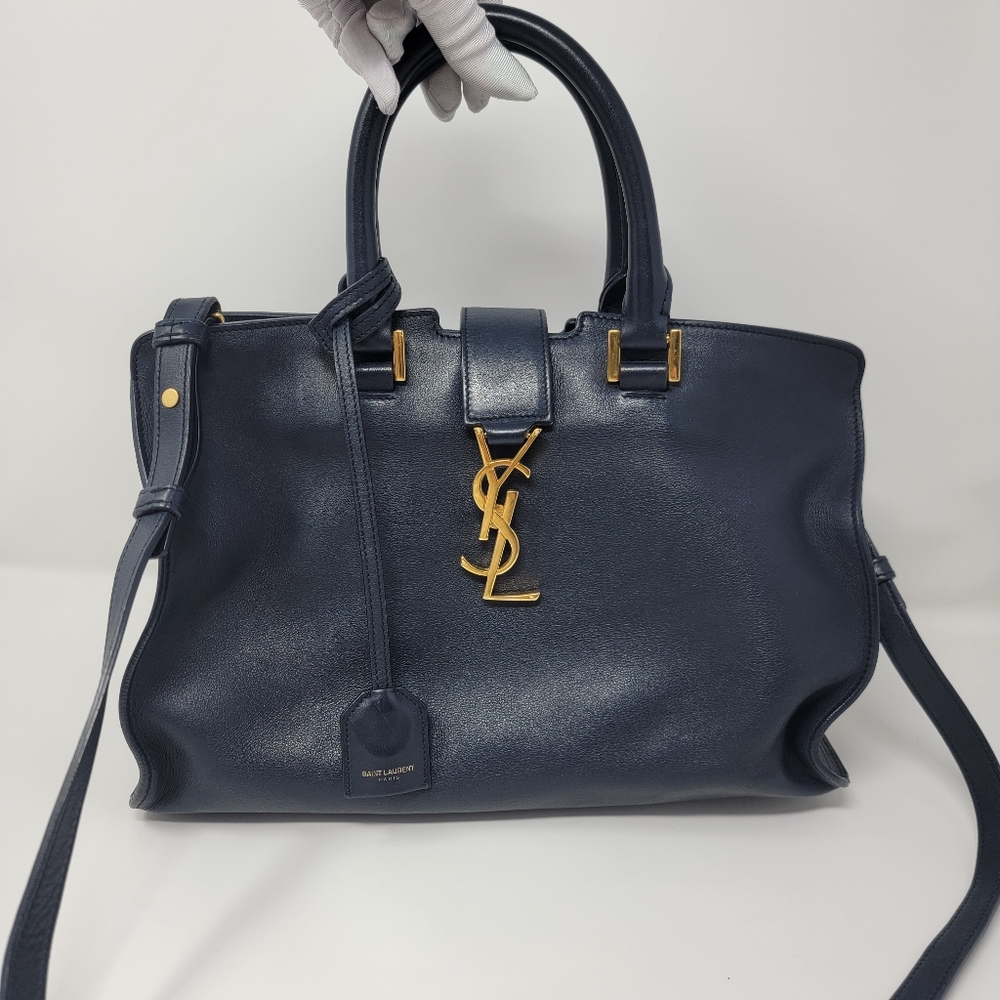 SAINT LAURENT YSL Cabas Leather Crossbody Bag - Picture 16 of 16